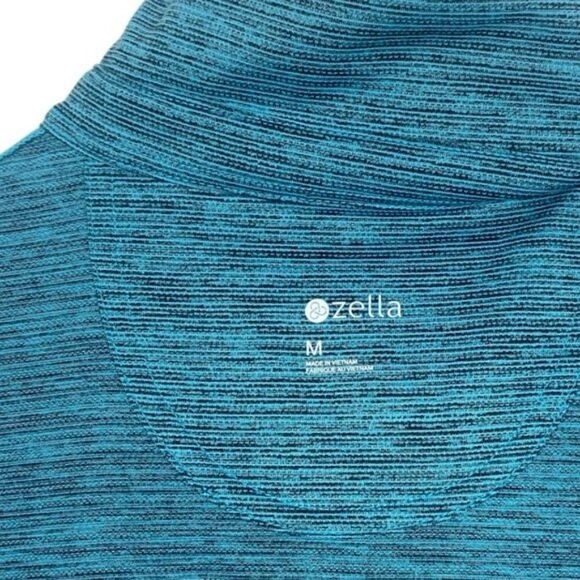 Zella mens Green Driver Performance Golf Polo Marled Teal Porcelain Melange US M - Picture 6 of 9